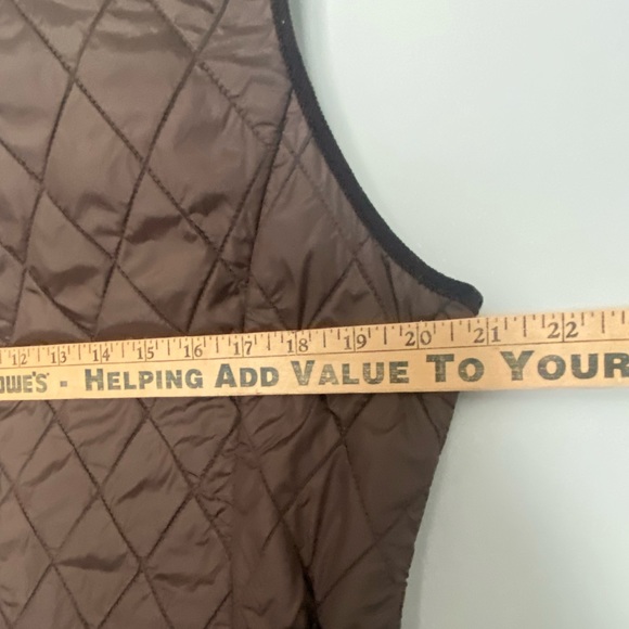 Eddie Bauer Snap Up Jacket Vest women size Large-  Brown sleeveless - Picture 8 of 9